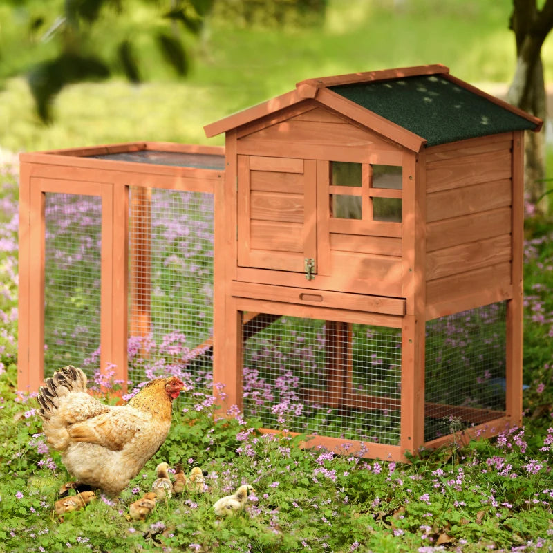 48 in Natural Wood House Pet Supplies Small Animals Rabbit Hutch Wood House Chicks Coop Pet Cage for Small Animals 3 Styles