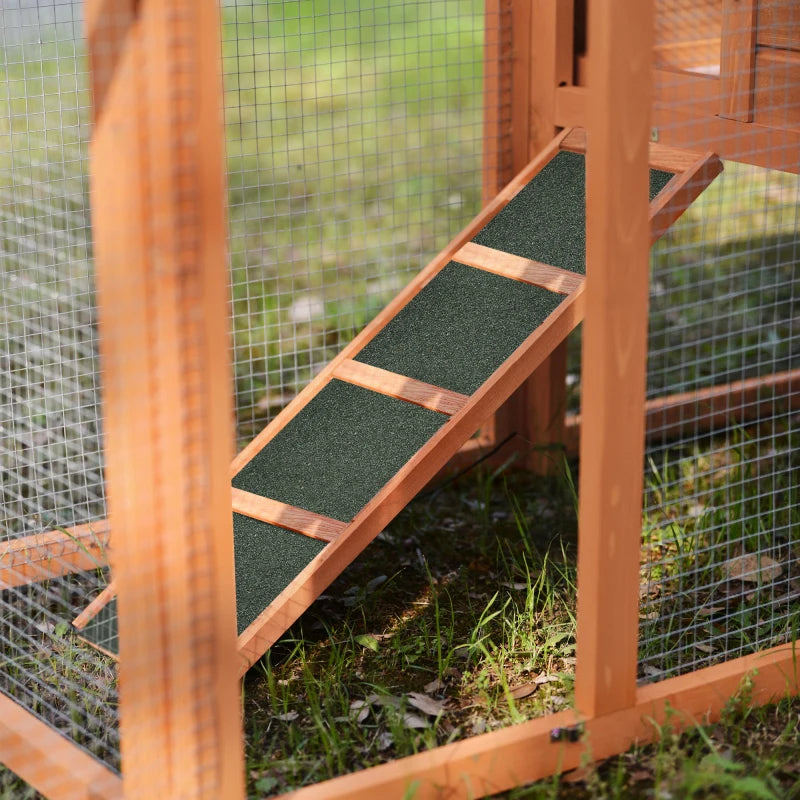 48 in Natural Wood House Pet Supplies Small Animals Rabbit Hutch Wood House Chicks Coop Pet Cage for Small Animals 3 Styles