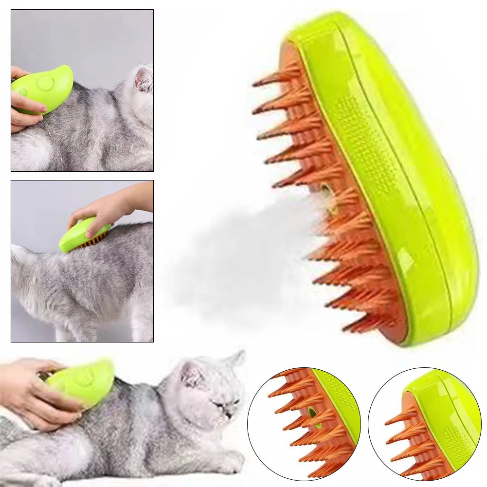 3 In 1 Cat Steamy Brush Dog Grooming Comb Self Cleaning Steam Cat Brush for Massage Dog Cat Hair Remover Comb