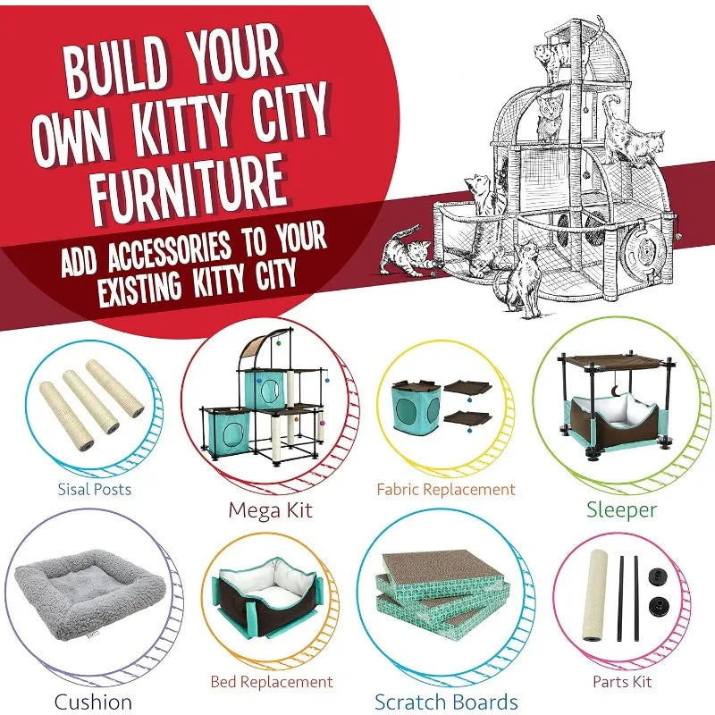 Claw Indoor Mega Kit Cat Furniture, Corrugate Cat Scratcher, Cat Bed
