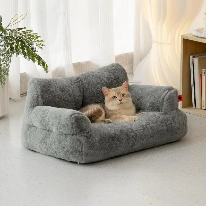 Pet Couch Bed, Washable Cat Beds for Medium Small Dogs & Cats up to 25 lbs, Dog Beds with Non-Slip Bottom,