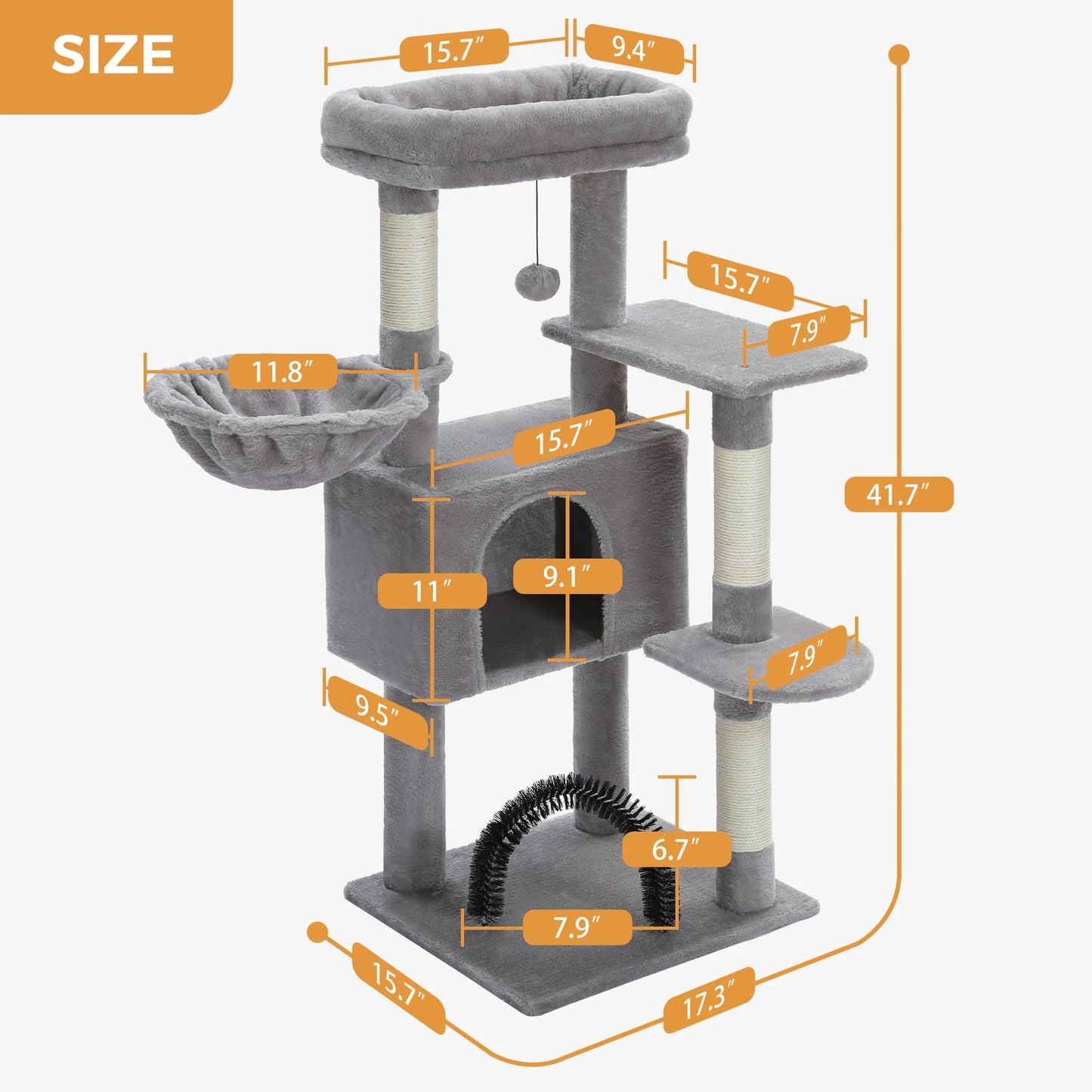 Luxury Pet Cat Tree House Condo Furniture Multi-Layer Cat Tower with Ladder Natural Sisal Scratching