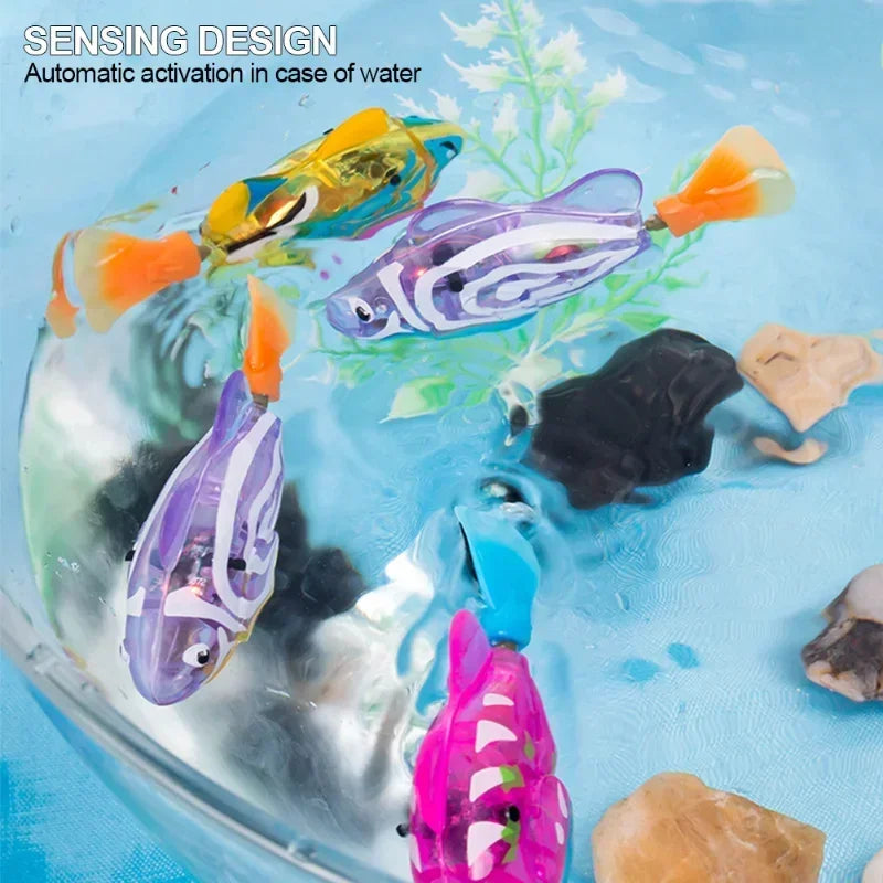 Cat Interactive Electric Fish Toy Water Cat Toy for Indoor Play Swimming Robot Fish Toy for Cat and Dog with LED Light Pet Toys
