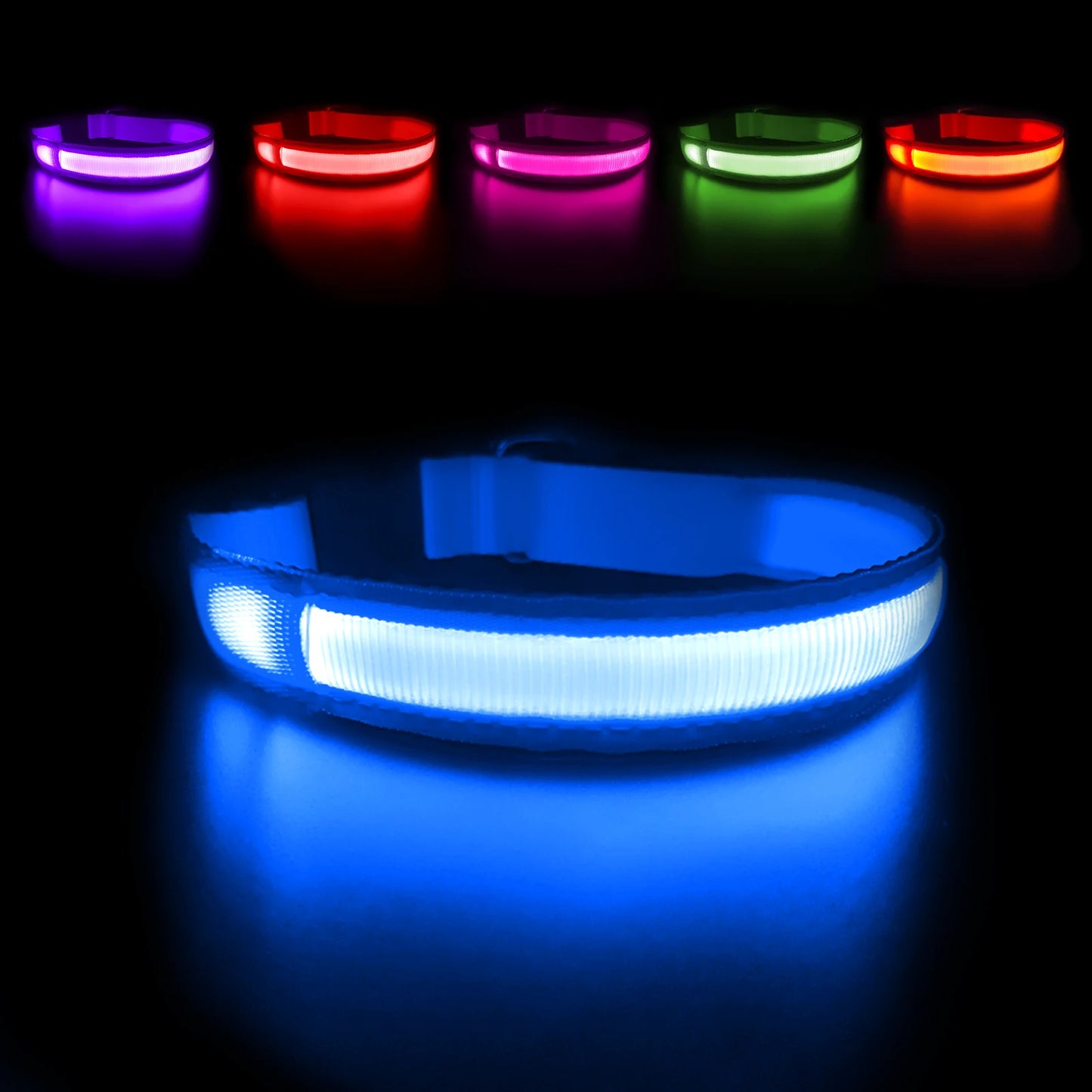 MASBRILL Dog Collar Luminous Pet Supplies Dog Collar Waterproof Safety Collars   No Logo