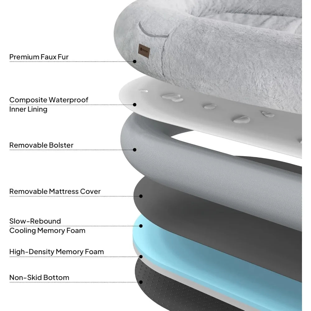 Human Dog Bed for People Large - Bean Bag Adult Size Giant Extra Sized for Kid Waterproof and Washable Anti-Slip Grey