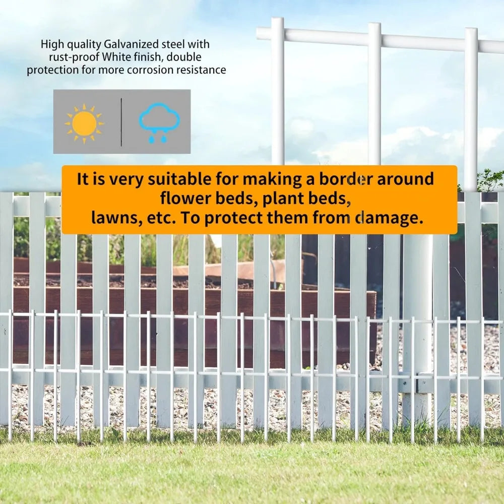 White Animal Barrier Fence Pet Dog Rabbit Fence Panel Outdoor Yard Terrace Privacy Garden Buildings Supplies Home