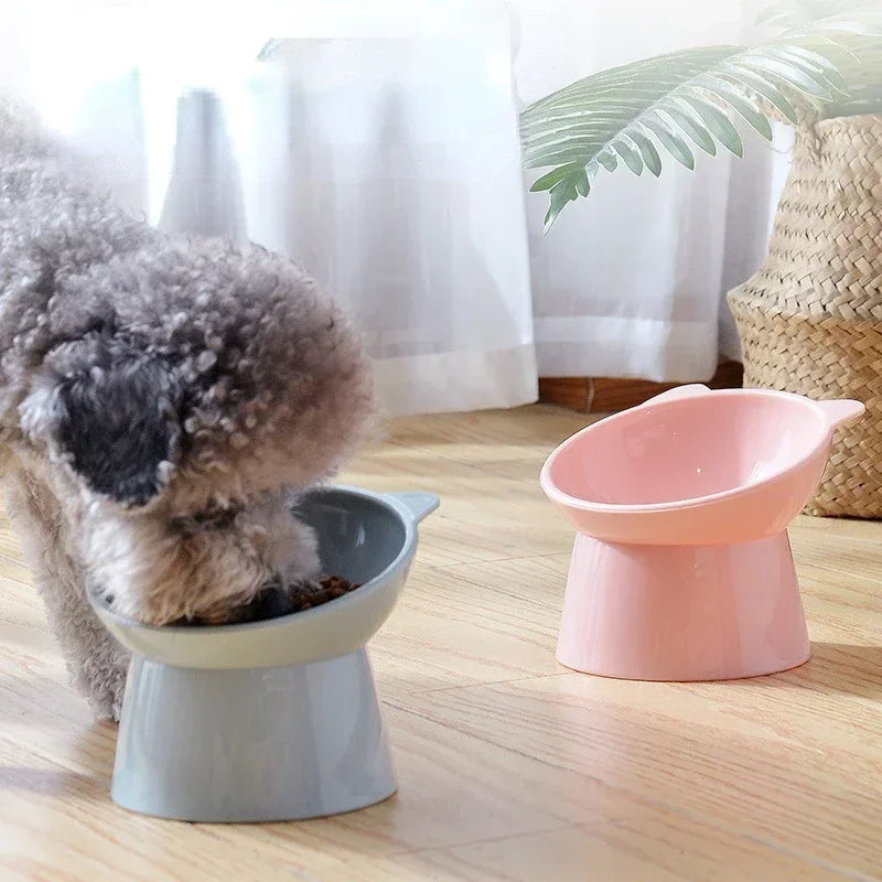 Pet Food Bowl Tilt High Bottom Neck Protector Antichoking Dog and Cat Water Bowl