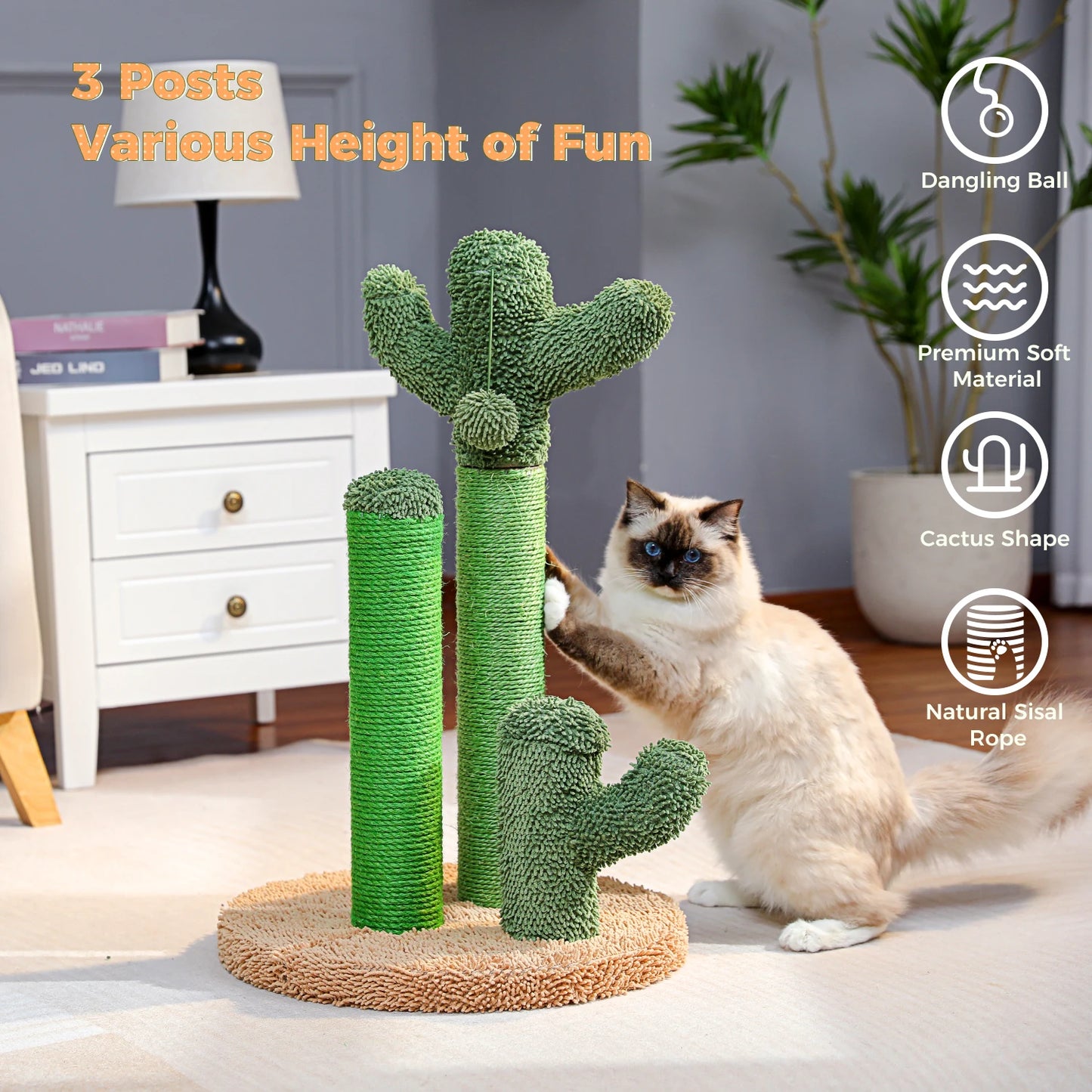 H228cm Cat Tree Toy Condo Cat Climbing Tower Multi-layer With Hammock