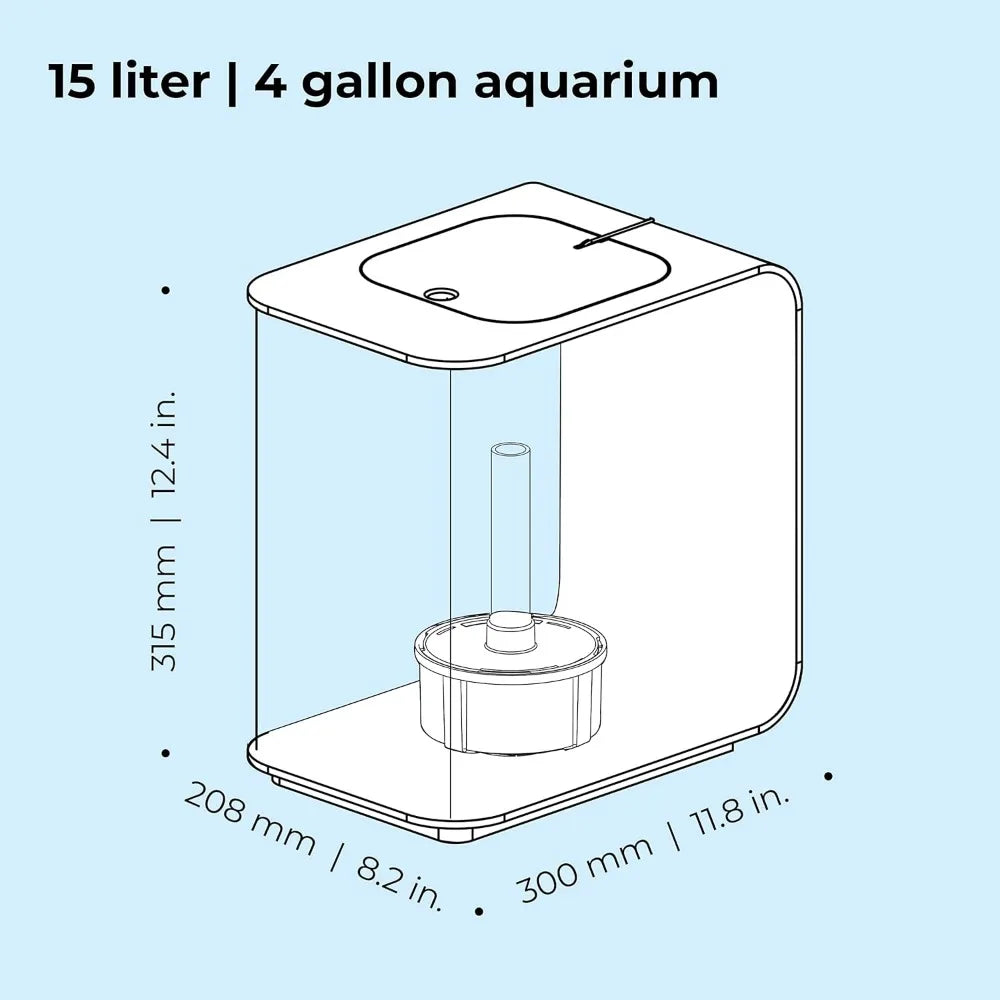 Acrylic Aquarium With White LED Light Modern Tank for Tabletop Display Fish Fishbowl Mini Aquatic Pet Supplies Products Home