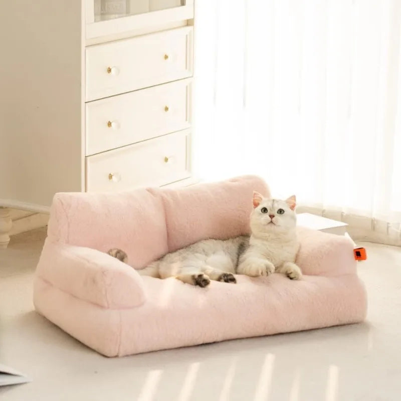 Pet Couch Bed, Washable Cat Beds for Medium Small Dogs & Cats up to 25 lbs, Dog Beds with Non-Slip Bottom,