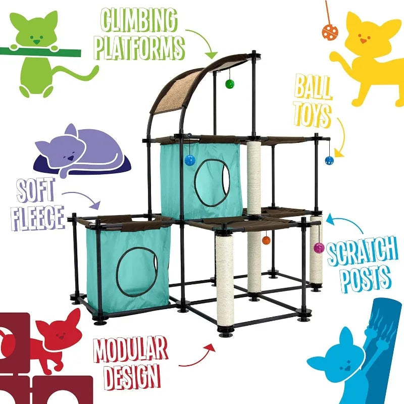 Claw Indoor Mega Kit Cat Furniture, Corrugate Cat Scratcher, Cat Bed