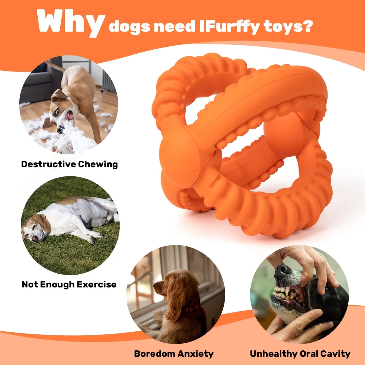 Interactive Dog Toys Detachable Dog Tug of War Toy with 2 Rings Natural Rubber Dog Chew Toys Suitable for Large Dogs for Teeth C