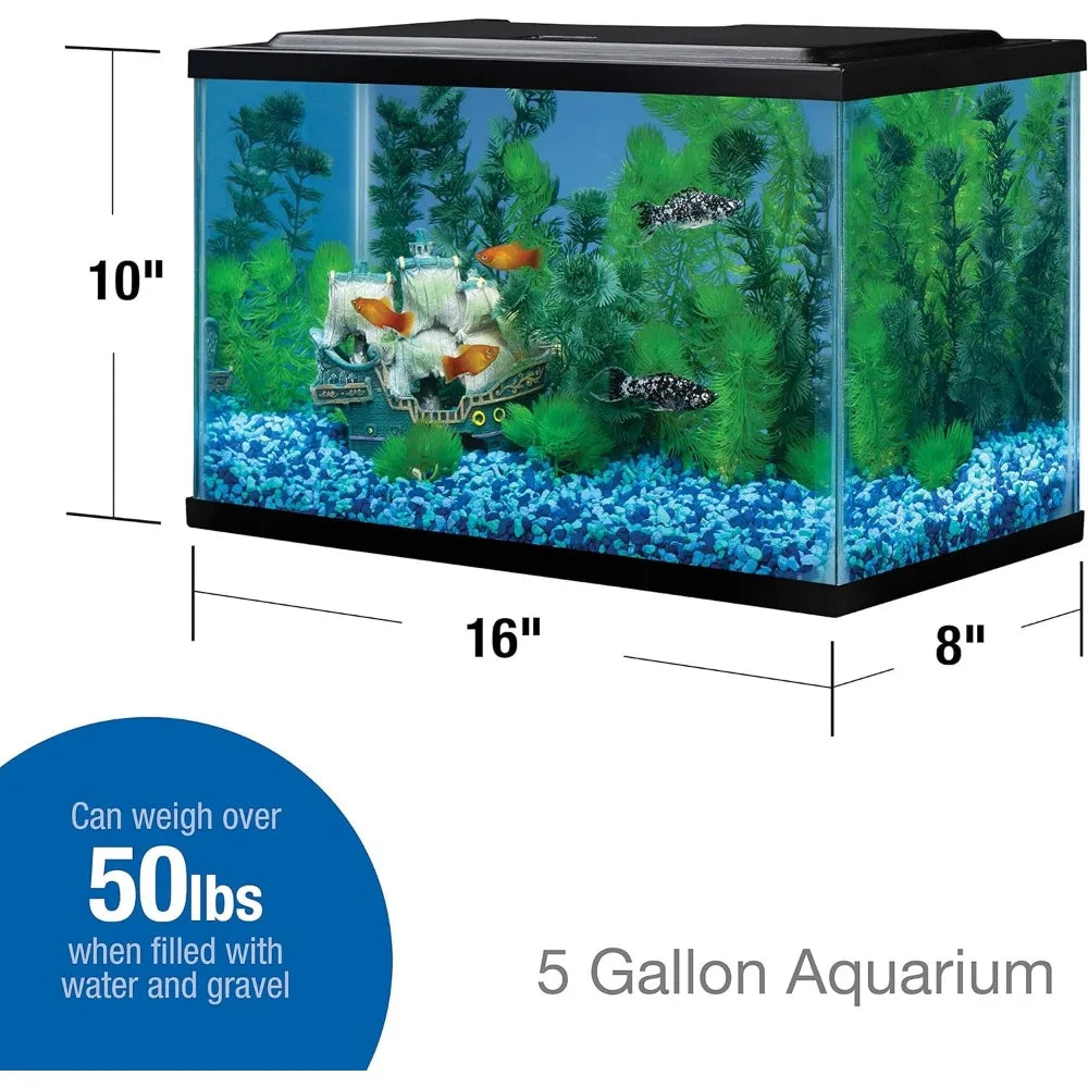 Rectangular Glass Aquarium Fish Tank, 29 Gallons Fishbowl, Assorted Color, Aquatic