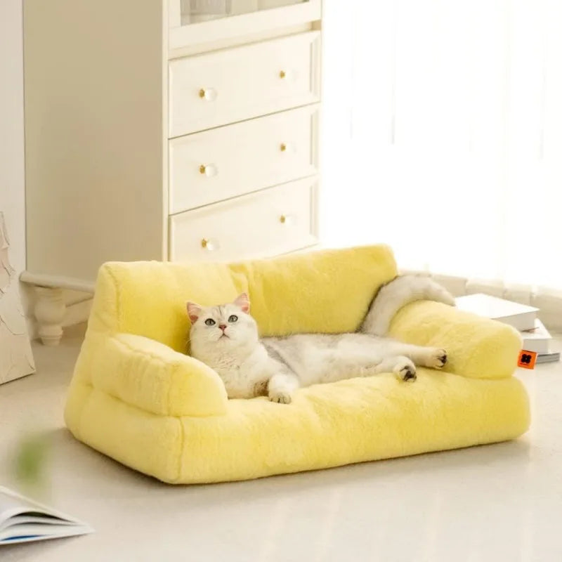 Pet Couch Bed, Washable Cat Beds for Medium Small Dogs & Cats up to 25 lbs, Dog Beds with Non-Slip Bottom,