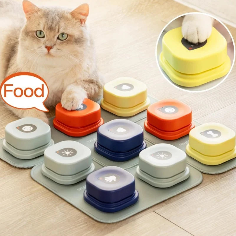 MEWOOFUN Dog Button Record Talking Vocal Training Interactive Toy Bell Ringer With Pad and Sticker