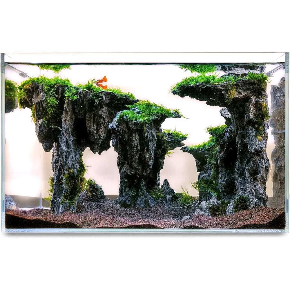 Aquarium Decoration Fish Tank Decorated With Rocks. Aquarium
