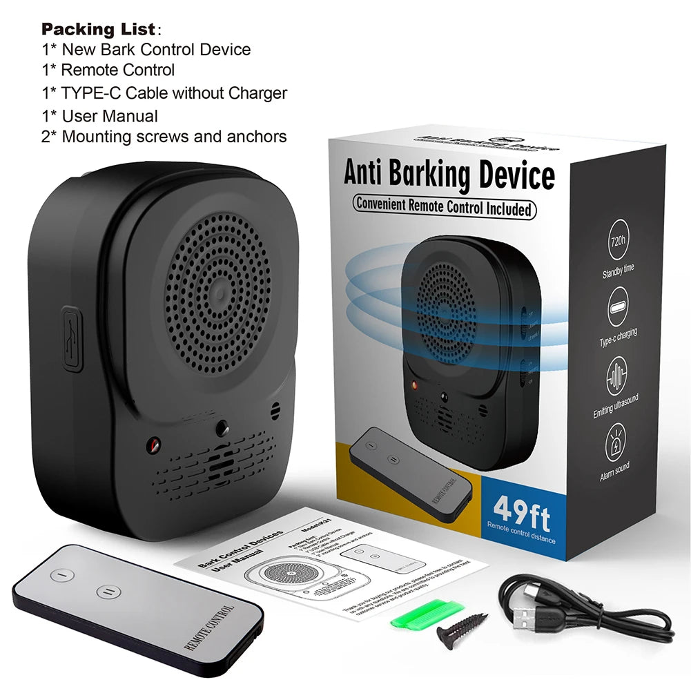 Ultrasonic Dog Barking Stop Device 4 Level Stop Barking 
 Control Devices for Small Medium-Large Dogs