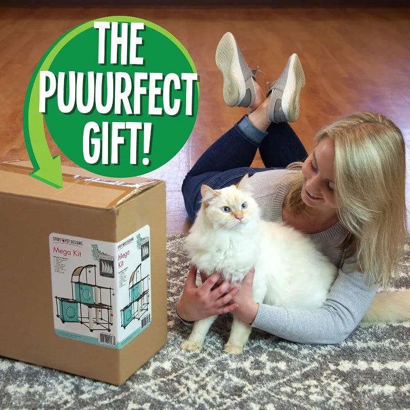 Claw Indoor Mega Kit Cat Furniture, Corrugate Cat Scratcher, Cat Bed