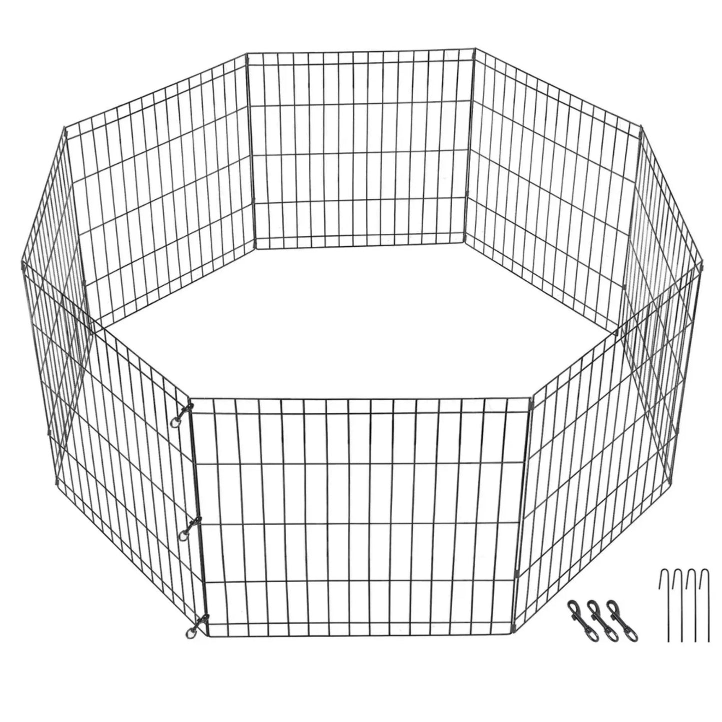 US 24/30/36/42/48" Dog Playpen 8 Panels Exercise Cage Tall Crate Dog Fence