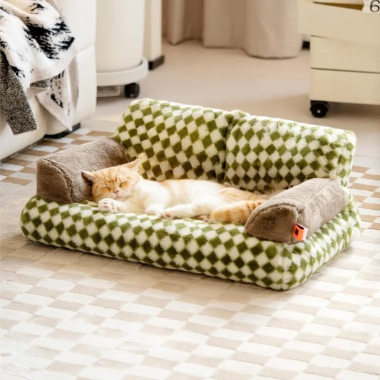 Pet Couch Bed, Washable Cat Beds for Medium Small Dogs & Cats up to 25 lbs, Dog Beds with Non-Slip Bottom,