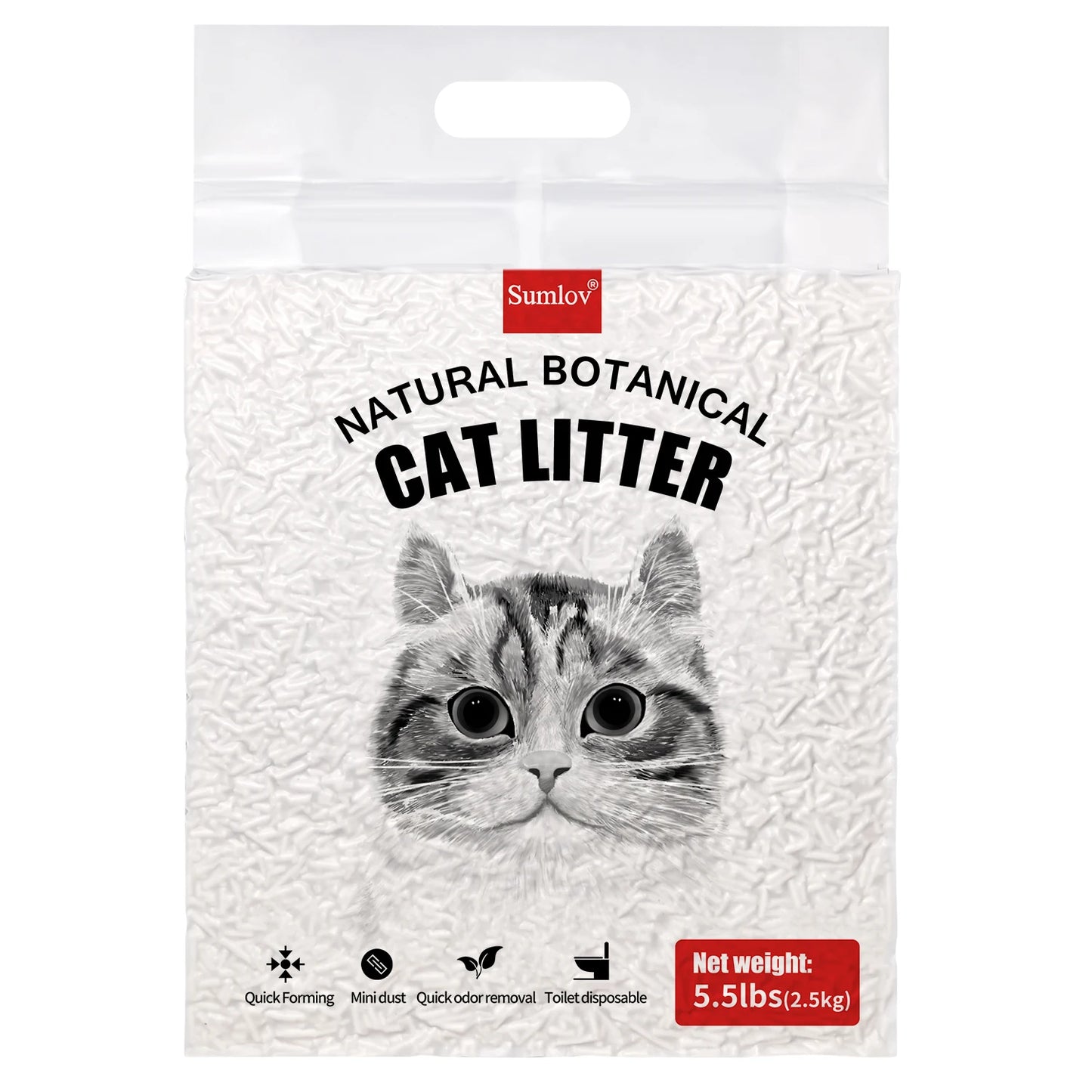 33lbs Sumlov Tofu Cat Litter, Natural Botanical, 5.5Lbs Each Pack, Dust-Free, Flushable, Quick Clumping, Odor Control,