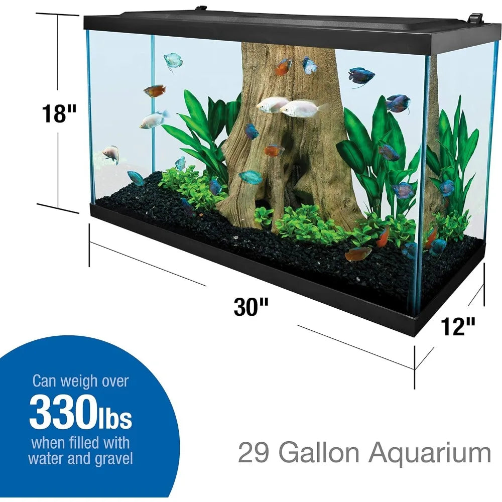 Rectangular Glass Aquarium Fish Tank, 29 Gallons Fishbowl, Assorted Color, Aquatic