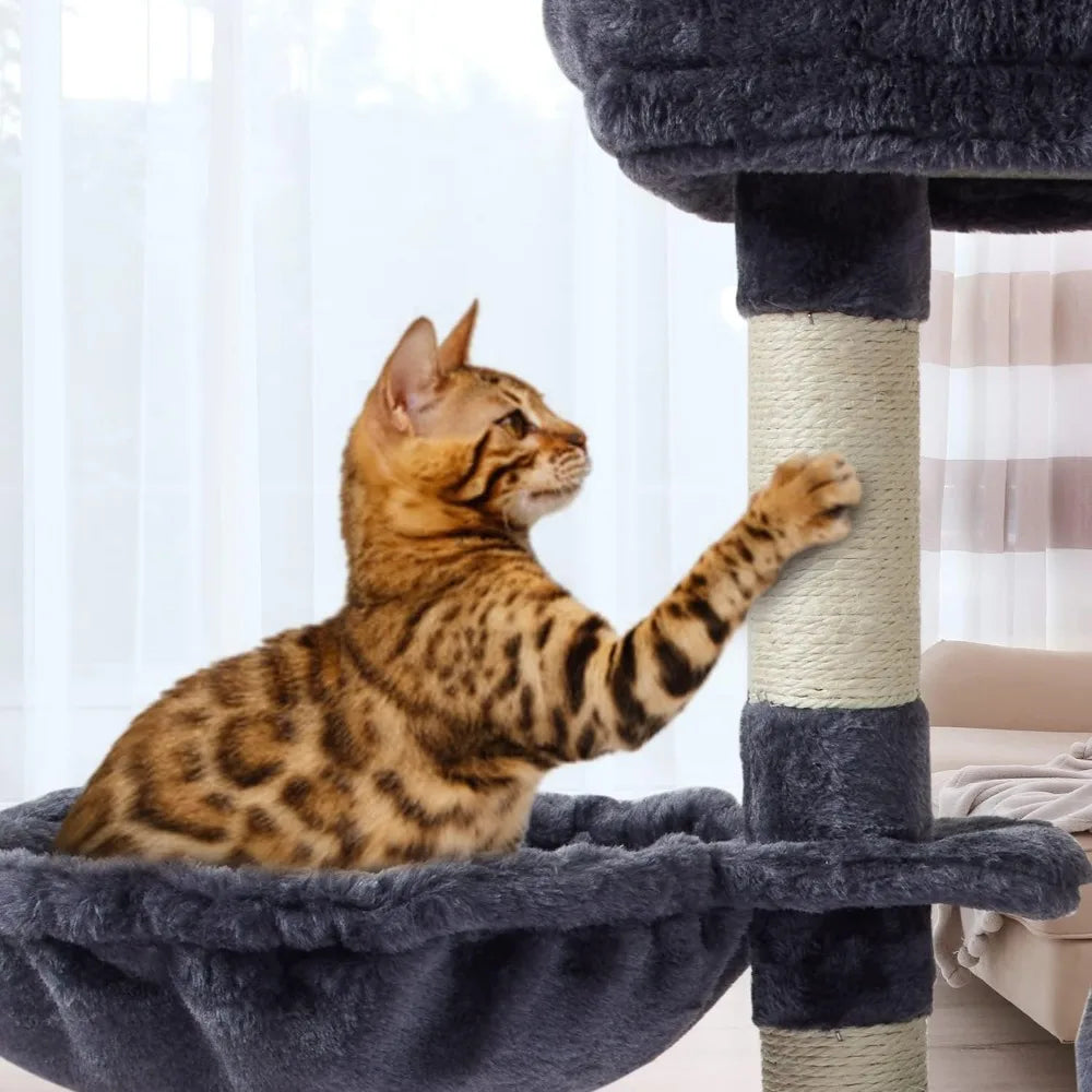 FISH&NAP Cute Cat Tree Kitten Tower for Indoor Condo Sisal Scratching Posts with Jump Platform Furniture Activity