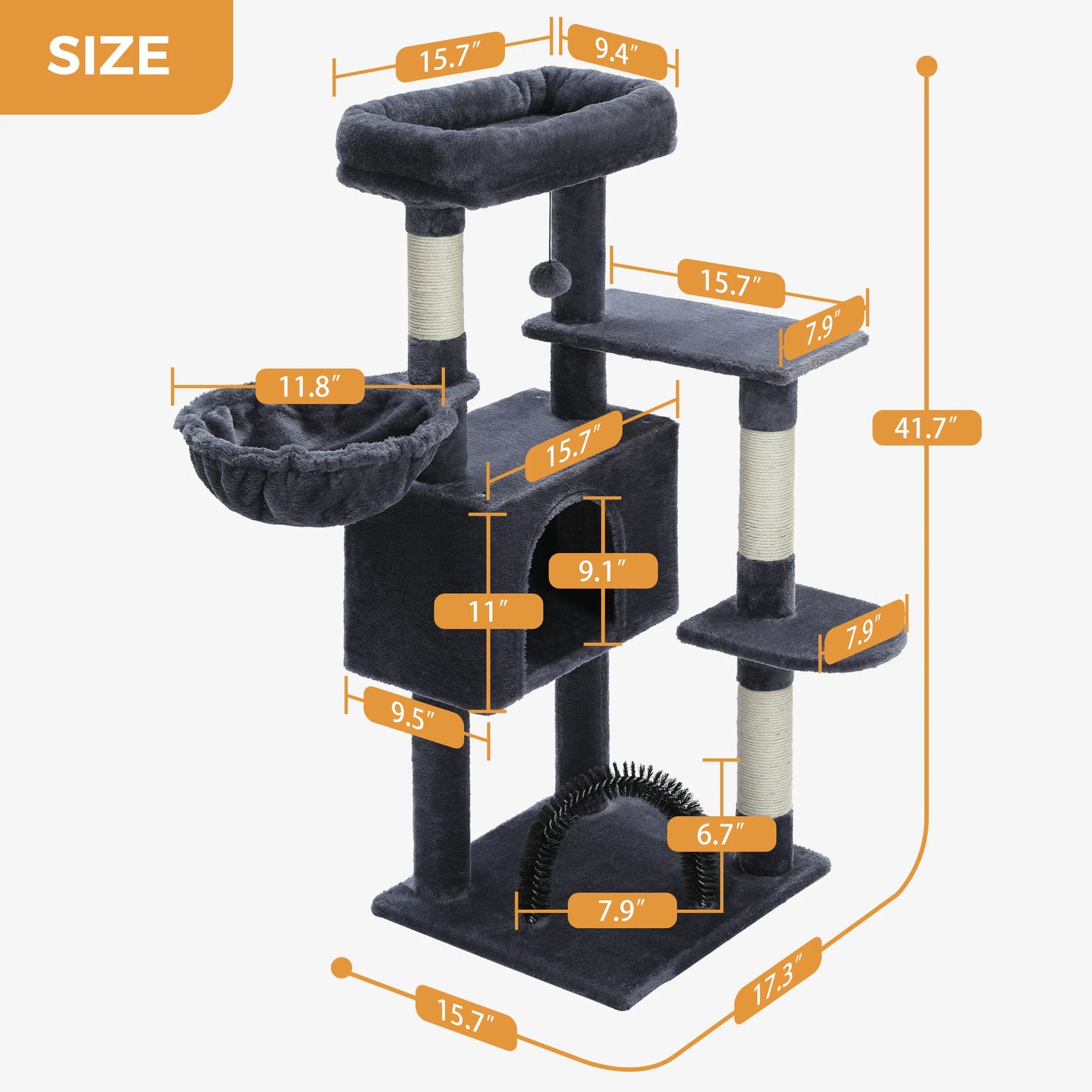 Luxury Pet Cat Tree House Condo Furniture Multi-Layer Cat Tower with Ladder Natural Sisal Scratching