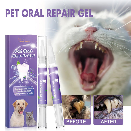 Dogs Cats Pet Oral Repair Gel Tooth Repair Teeth Brushing Cleaner Dogs Cats Pet Gel Repair Kitten puppy
