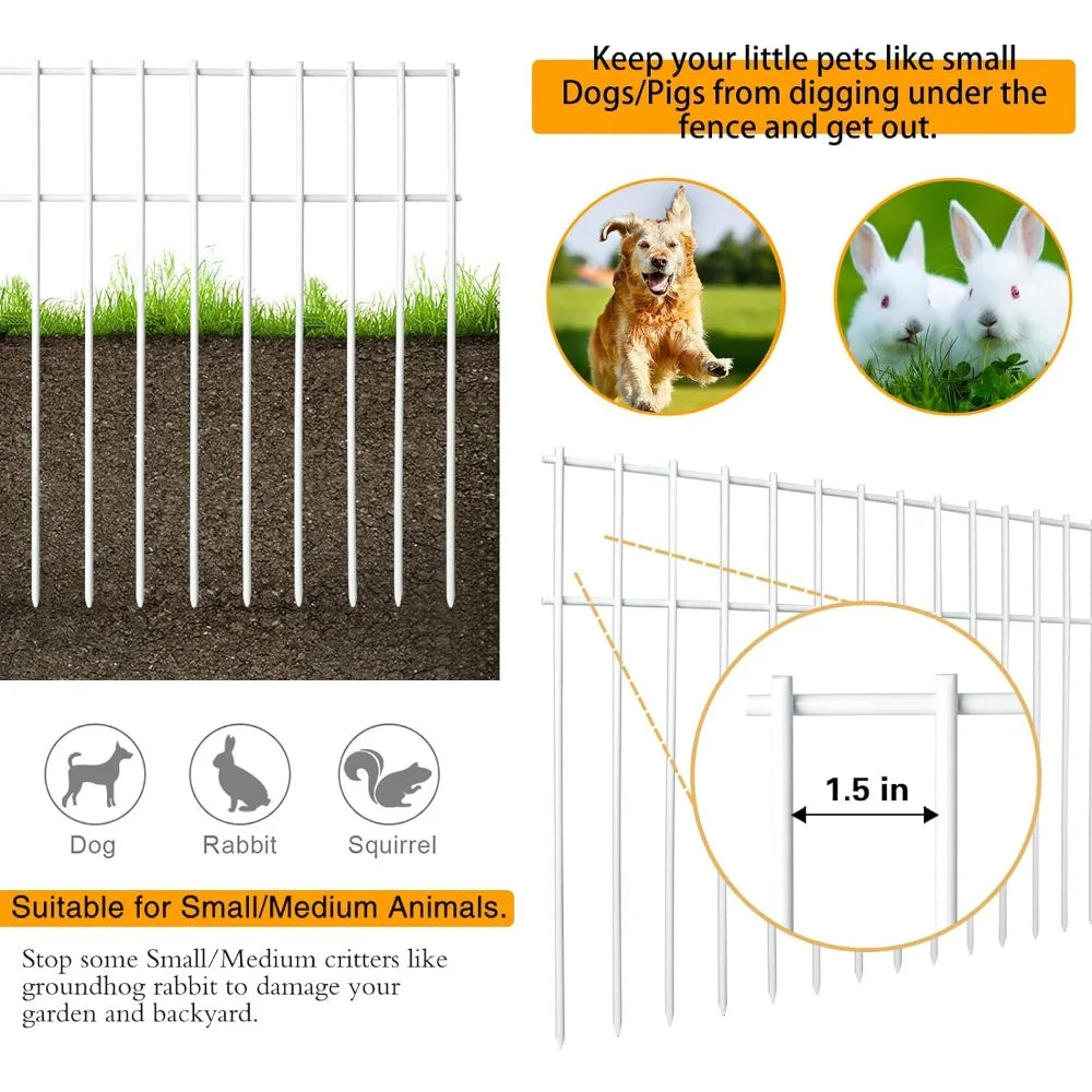 White Animal Barrier Fence Pet Dog Rabbit Fence Panel Outdoor Yard Terrace Privacy Garden Buildings Supplies Home