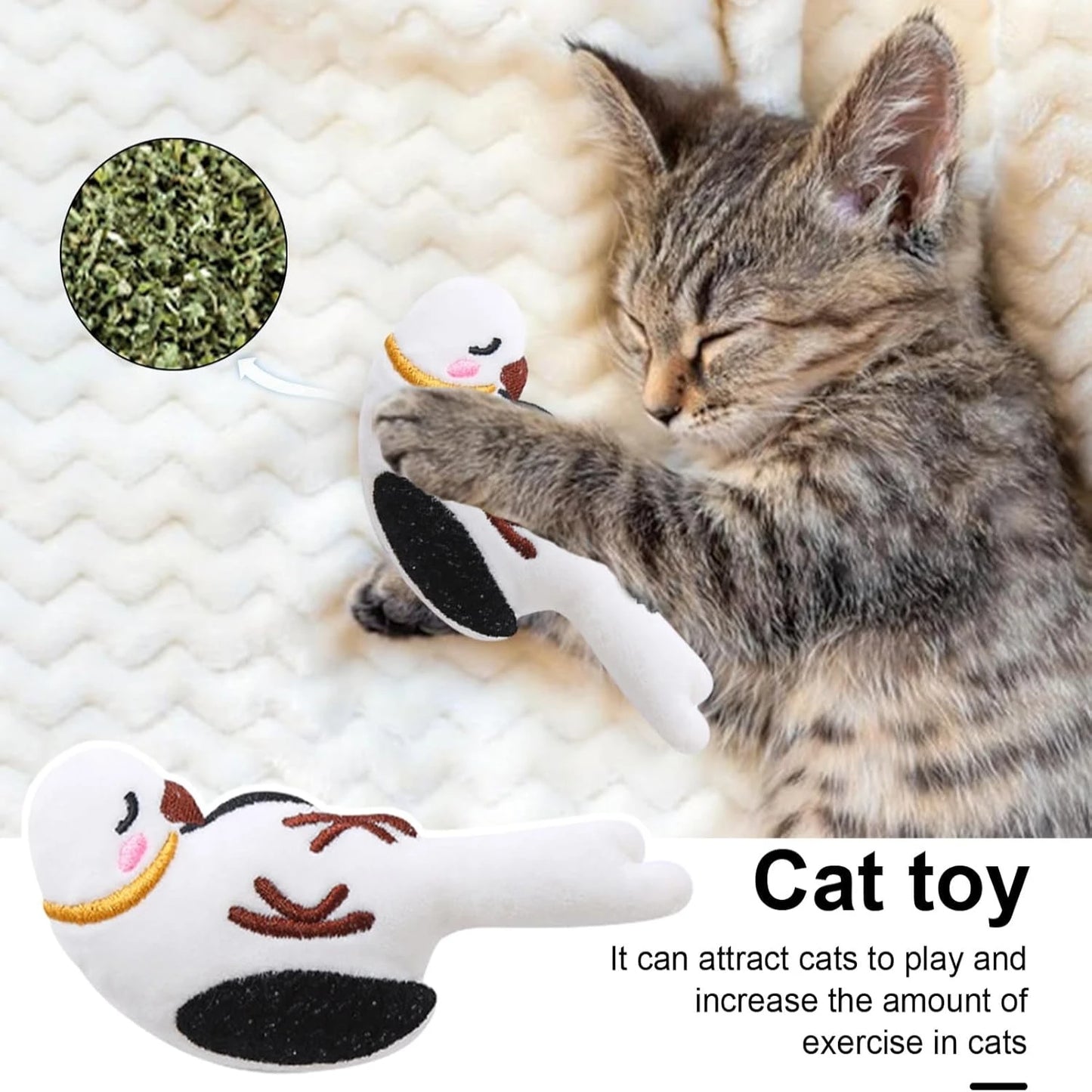 Cute Interactive Cat Toys with Catnip Inside - Stimulating Hunting Instinct, Bite-Resistant and Stress-Relieving Teeth-Grinding