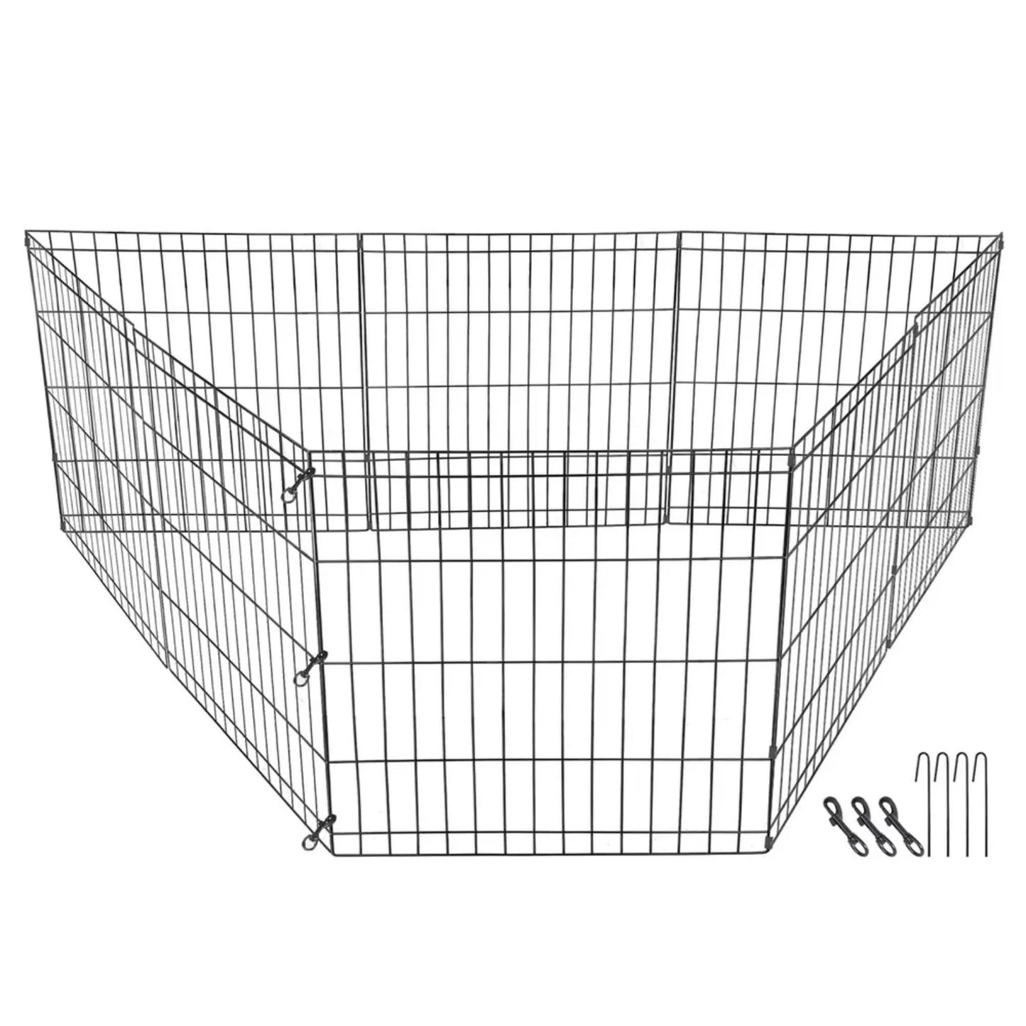 US 24/30/36/42/48" Dog Playpen 8 Panels Exercise Cage Tall Crate Dog Fence