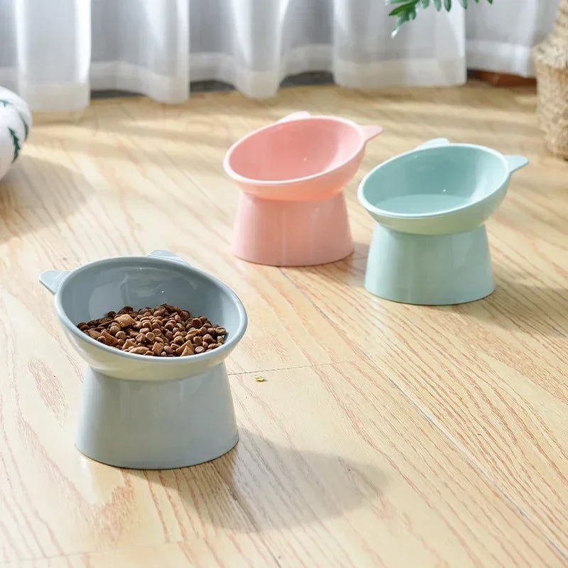Pet Food Bowl Tilt High Bottom Neck Protector Antichoking Dog and Cat Water Bowl