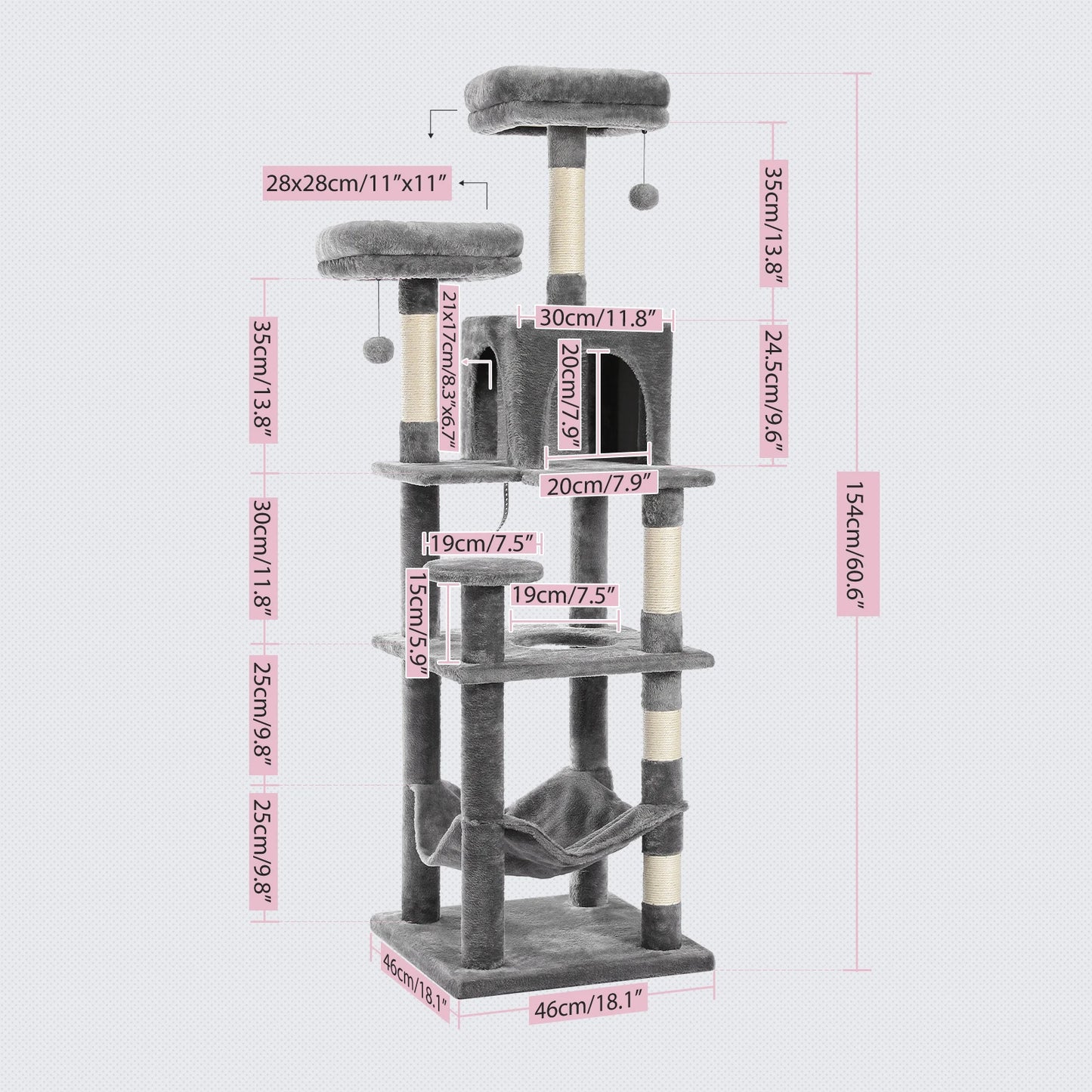 Luxury Pet Cat Tree House Condo Furniture Multi-Layer Cat Tower with Ladder Natural Sisal Scratching