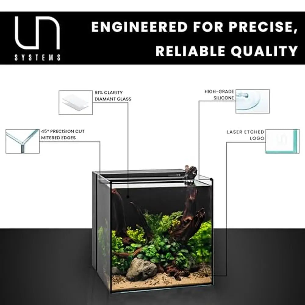 Complete Rimless Aquarium Tank with Triple-Chamber Filtration System Freshwater & Saltwater Ecosystem 21 Gallon Capacity