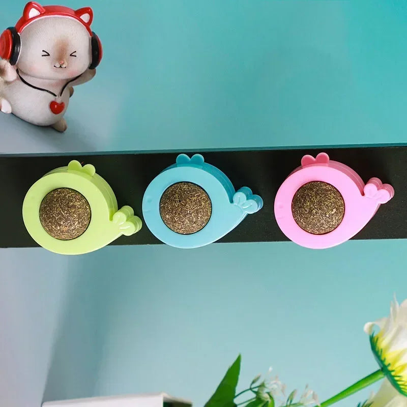 Catnip Wall Ball Licking Ball Spherical Teeth Cleaning Cat Catnip Toy Rotatable Kitten Licking Ball
Wall Treats