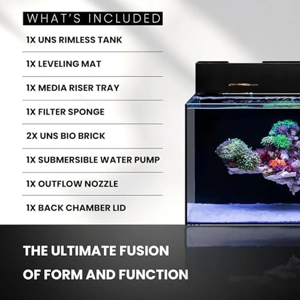 Complete Rimless Aquarium Tank with Triple-Chamber Filtration System Freshwater & Saltwater Ecosystem 21 Gallon Capacity