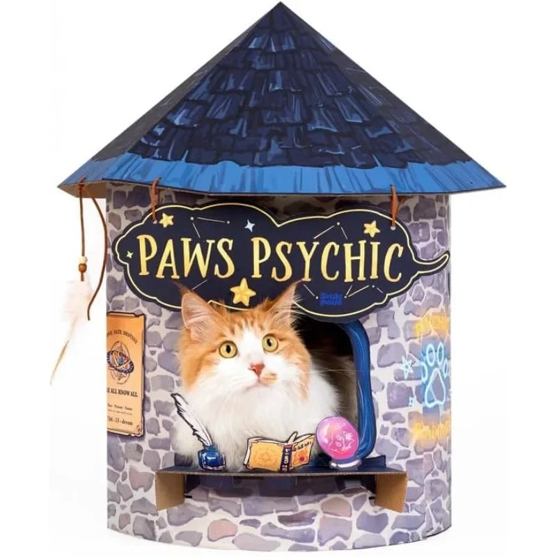 Cat Beds for Indoor Cats, Cardboard Cat House with Scratchers, Izakaya Bar, Large Sturdy
