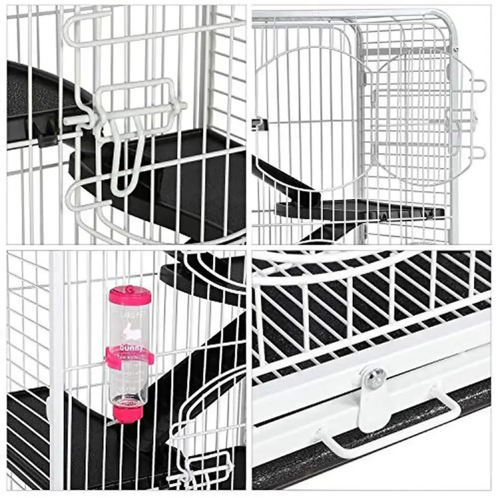 Large 6-Tier Metal Pet Cage 52" with 3 Doors Bowl Water Cat Kitten House Ferret Chinchilla Rabbit Squirrels Durable Sturdy