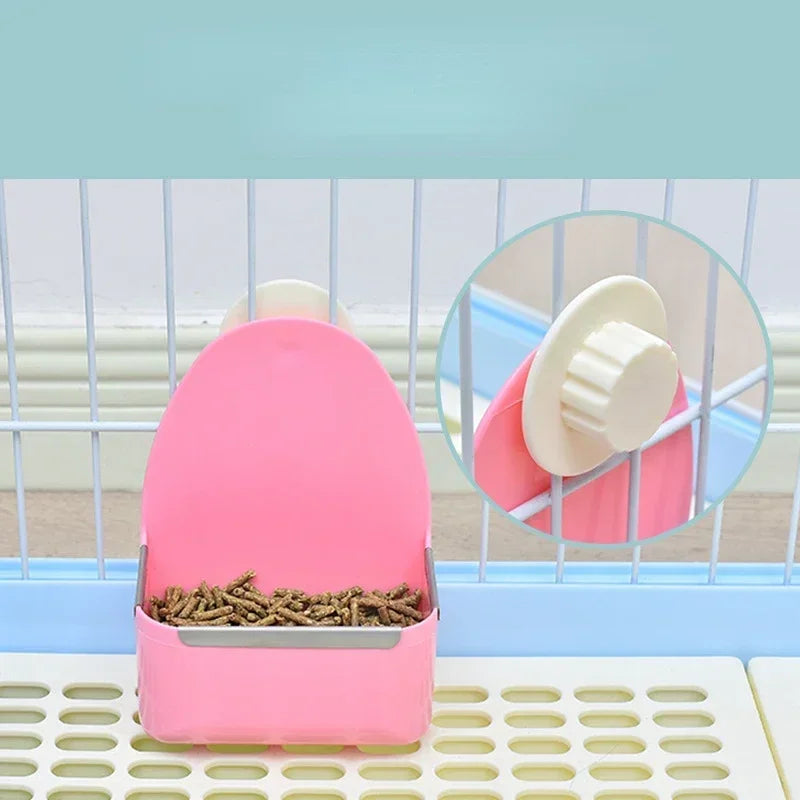 Plastic Pet Food Bowl Rabbit Fixed Large capacity Feeder Anti-drop Impact-resistant Feeder Bowl Bunny Feeding