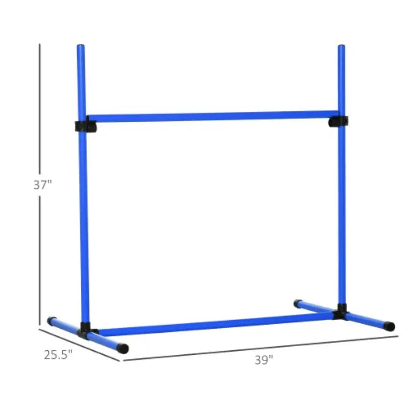 PawHut 4 Piece Dog Agility Training Equipment for Dog Agility Course with Adjustable Height Jump Bars, Included Carry Bag