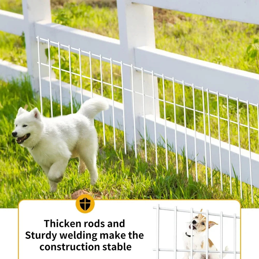 White Animal Barrier Fence Pet Dog Rabbit Fence Panel Outdoor Yard Terrace Privacy Garden Buildings Supplies Home