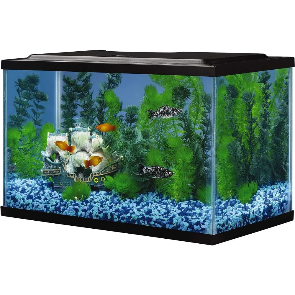 Rectangular Glass Aquarium Fish Tank, 29 Gallons Fishbowl, Assorted Color, Aquatic