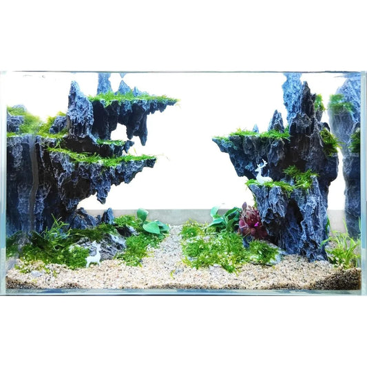 Aquarium Decoration Fish Tank Decorated With Rocks. Aquarium