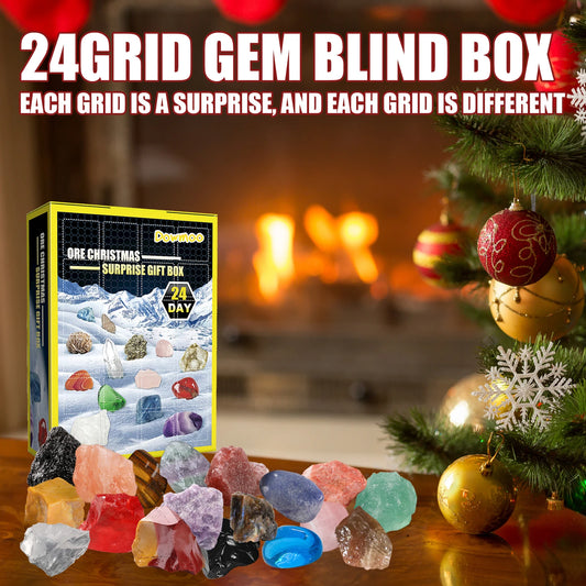 Pet 24 Gift Box Ore Blind Box,Fish Tank Pebbles,Keep Lizard Fish Turtle Decorative Stone,Christmas Multi-color Ore Pet Toy Gift